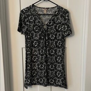 White Stag Black and White Floral Blouse